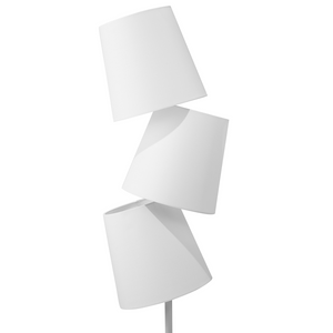 Lampada da Terra Bianco sporco in Tessuto e Metallo 164 cm 3 Luci Orientabile Moderna