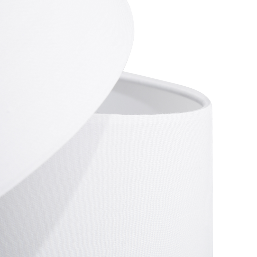 Lampada da Terra Bianco sporco in Tessuto e Metallo 164 cm 3 Luci Orientabile Moderna