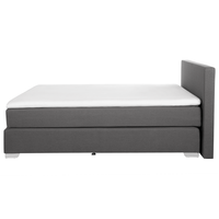 Letto Boxspring in Tessuto Grigio con Materasso a Molle 180 x 200 cm