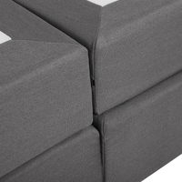 Letto Boxspring in Tessuto Grigio con Materasso a Molle 180 x 200 cm