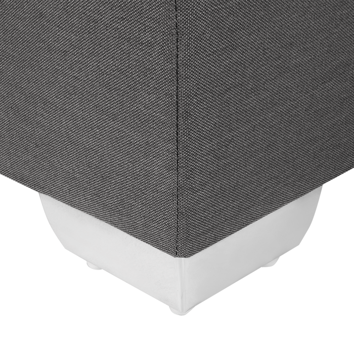 Letto Boxspring in Tessuto Grigio con Materasso a Molle 180 x 200 cm