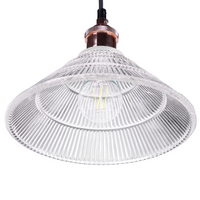 Lampada a Sospensione lampadario Industriale Vintage Rame Vetro Trasparente