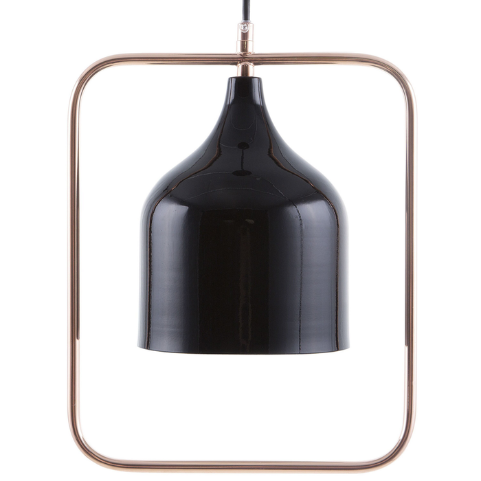 Lampada in Metallo di colore Nero con Struttura in Rame 121 cm Stile Industriale Moderno