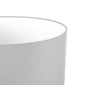 Lampada da Terra Policotone Grigio 142H cm Rovere Legno Chiaro Gambe Treppiede Paralume Tamburo Moderno