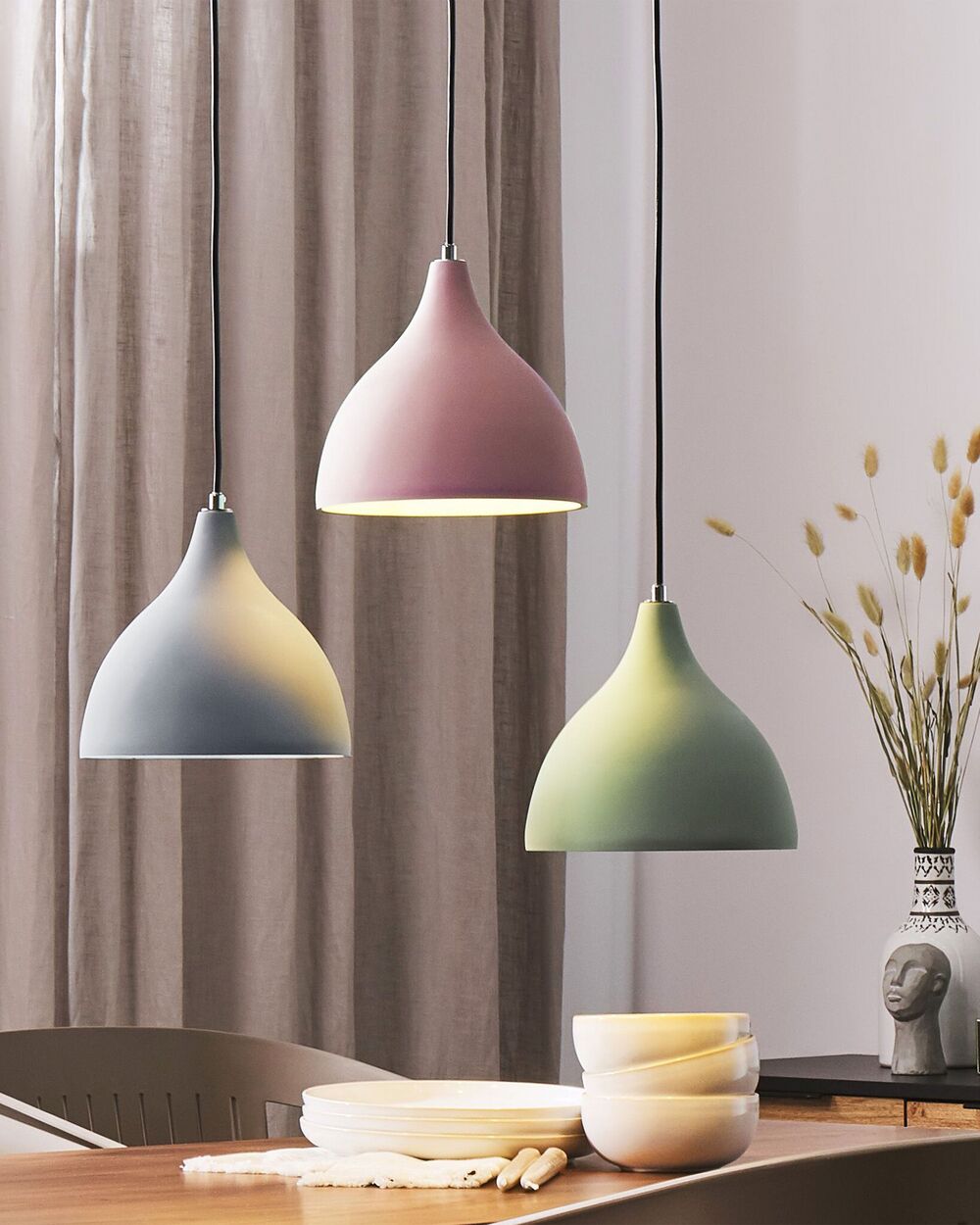 Lampada a sospensione lampadario in stile scandinavo in cemento verde