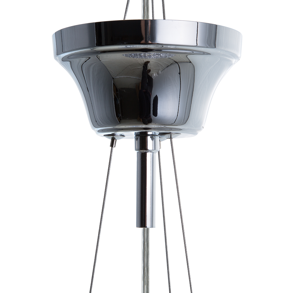 lampadario Argento Cristallo 110 cm Sospensione Luce Ambientale Glam