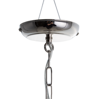 lampadario Argento Metallo 90 cm Pendente Floreale paraluce Cristalli Orientale Boho