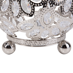 Lampada da Terra Argento Metallo Forma Cilindrica 70 cm Motivo Floreale Glam