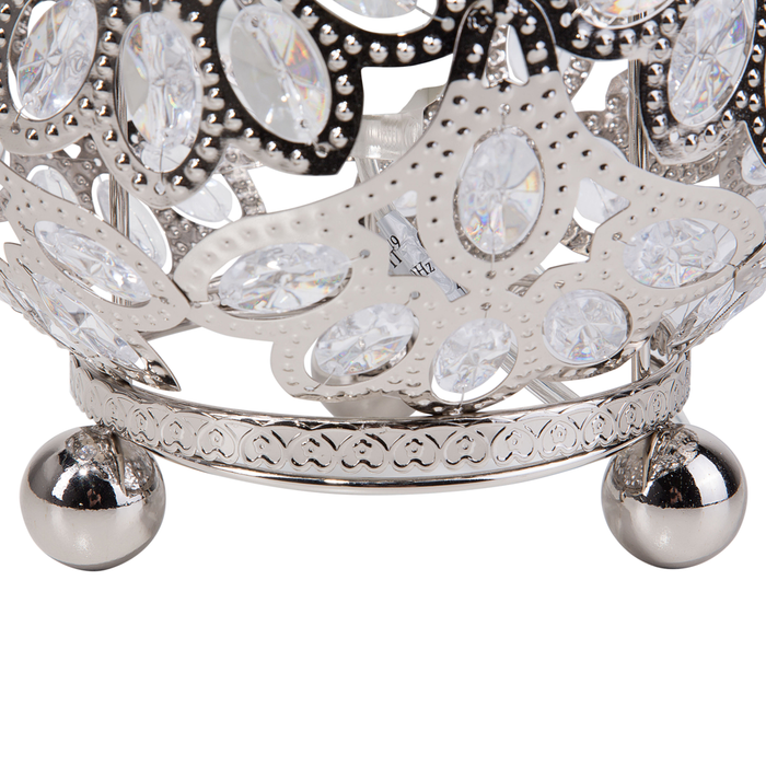 Lampada da Terra Argento Metallo Forma Cilindrica 70 cm Motivo Floreale Glam