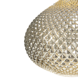 Lampada con Paralume in Vetro Dorato Intagliato Design Glamour 88 cm soggiorno camera da letto