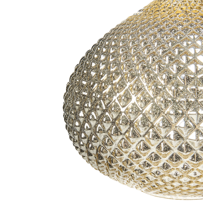 Lampada con Paralume in Vetro Dorato Intagliato Design Glamour 88 cm soggiorno camera da letto