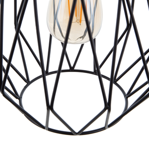 Lampada a 1 Luce con Paralume in Filo Metallico Nero Traforato