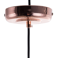 Lampada a sospensione in metallo Nero e rame con paralume a gabbia in rame industriale