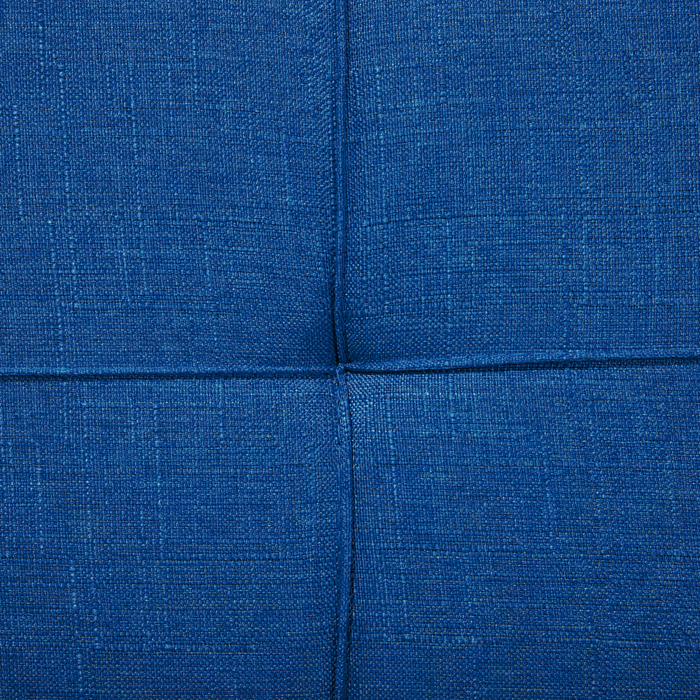Divano letto blu cobalto 3 posti trapuntato tappezzeria Click Clack Split indietro gambe in metallo