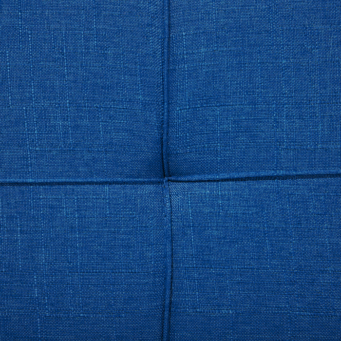 Divano letto blu cobalto 3 posti trapuntato tappezzeria Click Clack Split indietro gambe in metallo