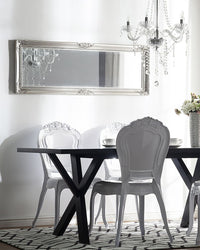 Set di 2 sedie da pranzo bianche in acrilico con schienale solido impilabili design vintage