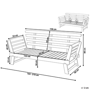 Panca da giardino in legno di eucalipto scuro cuscini grigi per esterni a 2 posti con braccioli reclinabili