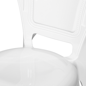 Set di 2 sedie da pranzo bianche in acrilico con schienale solido impilabili design vintage