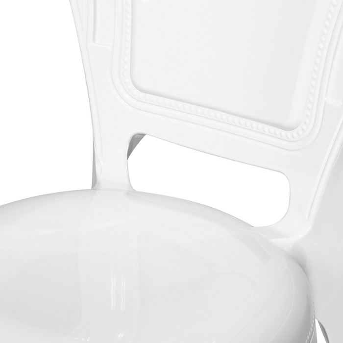 Set di 2 sedie da pranzo bianche in acrilico con schienale solido impilabili design vintage