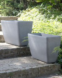 Vaso per fiori Fioriera in pietra grigia 74 x 32 x 45 cm Accessori per interni e interni moderni e minimalisti