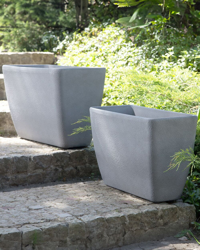 Vaso per fiori Fioriera in pietra grigia 74 x 32 x 45 cm Accessori per interni e interni moderni e minimalisti