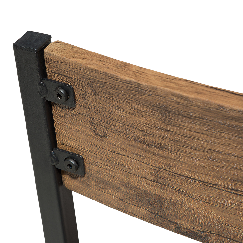 Set di 6 sedie da pranzo in legno scuro con gambe in metallo da cucina industriale