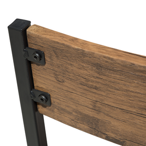 Set di 6 sedie da pranzo in legno scuro con gambe in metallo da cucina industriale