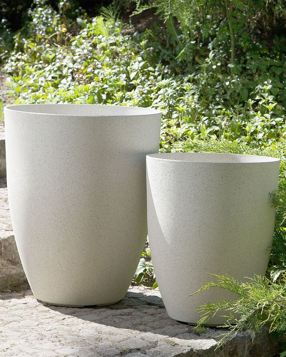 Vaso per piante in poliresina bianco sporco 35 x 35 x 42 cm per interni ed esterni