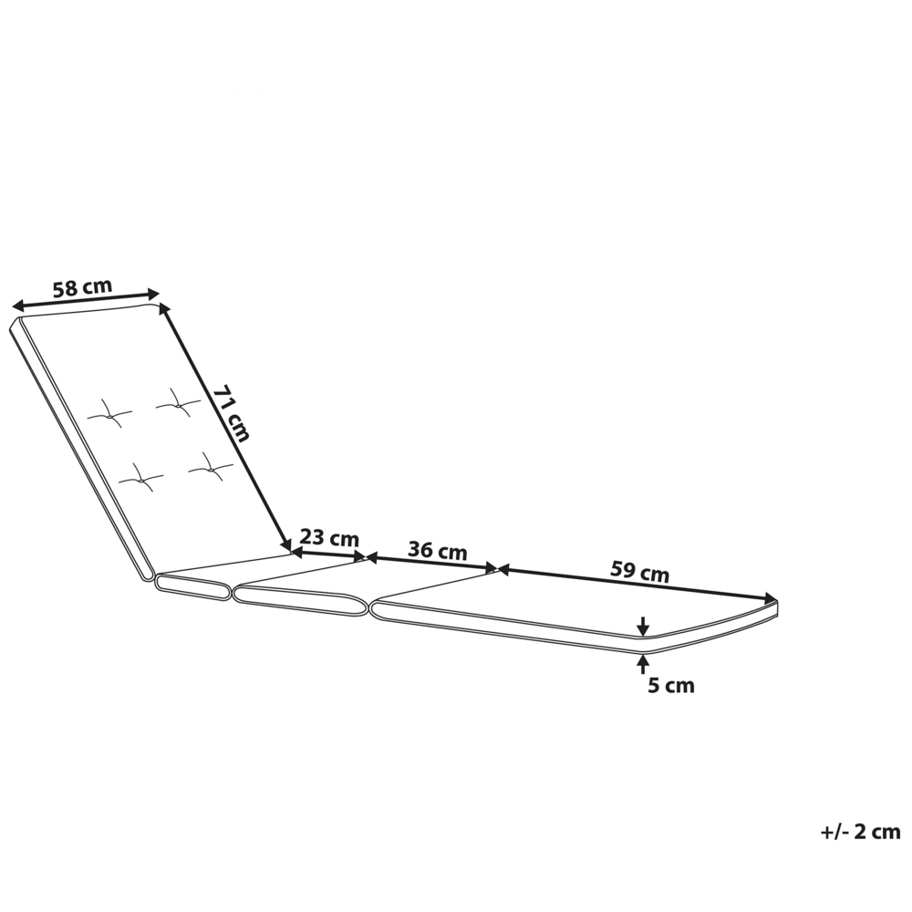Cuscino per sdraio da giardino Cuscino per schienale in poliestere blu e beige Design moderno Cuscino per esterni