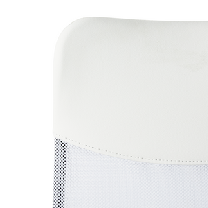 Sedia da ufficio rete bianca ed ecopelle alzata a gas regolabile in altezza completamente girevole e inclinabile