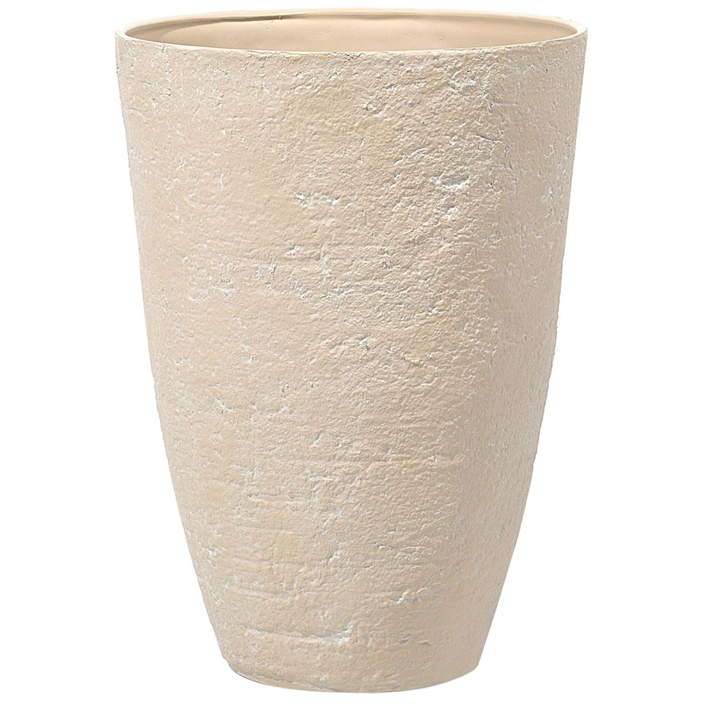 Vaso per piante in pietra di colore beige 51 x 51 x 71 cm per interni ed esterni