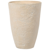 Vaso per piante in pietra di colore beige 51 x 51 x 71 cm per interni ed esterni