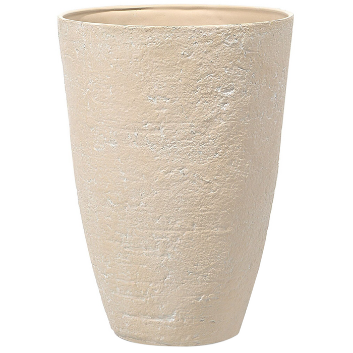 Vaso per piante in pietra di colore beige 51 x 51 x 71 cm per interni ed esterni
