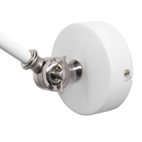 Lampada da parete bianca con braccio oscillante lungo in metallo argentato Lampada da lettura dal design moderno