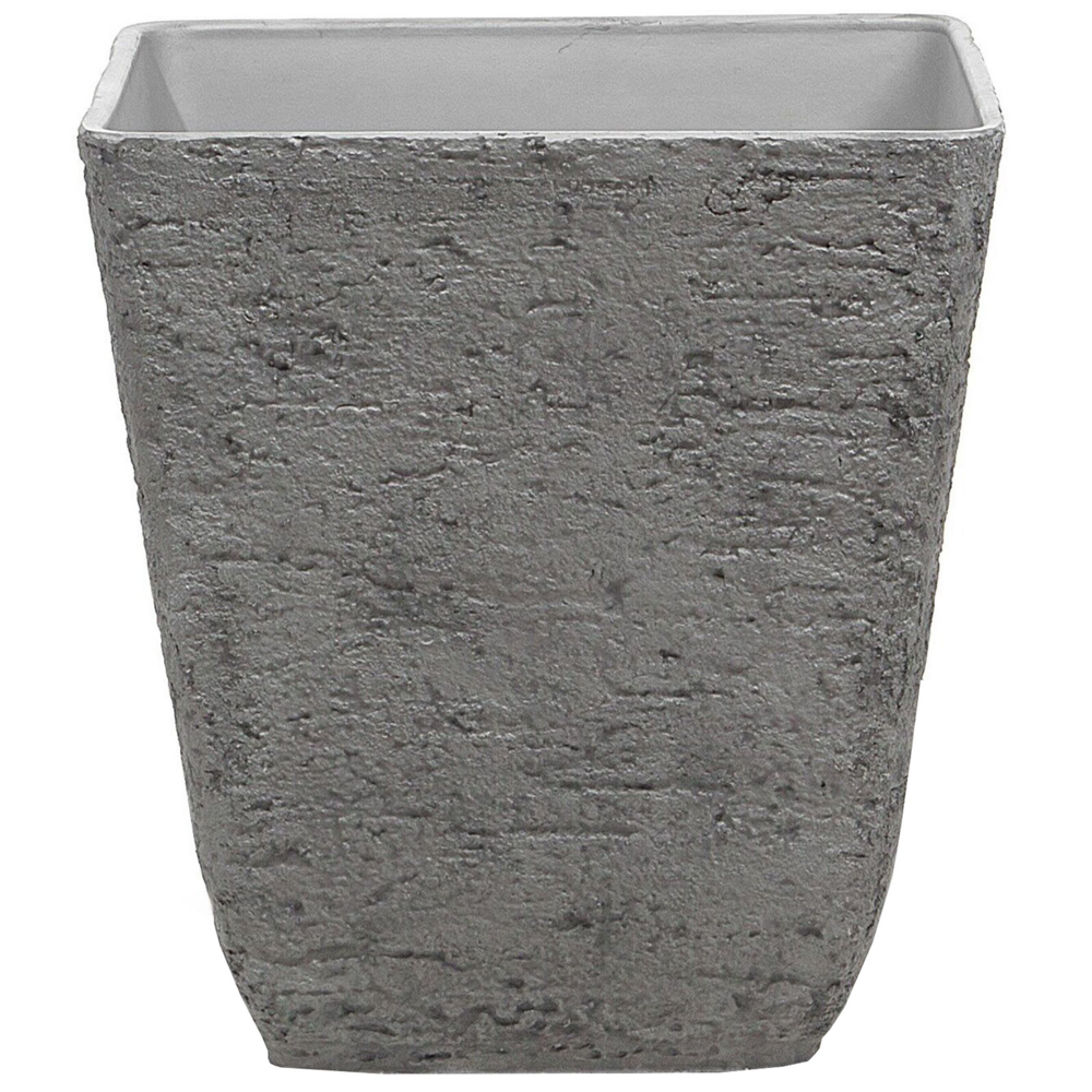 Vaso per piante in pietra grigia poliresina 49 x 49 x 53 cm per interni ed esterni quadrato