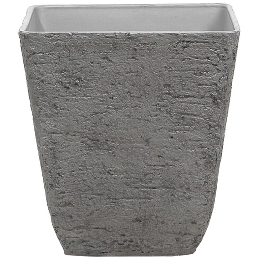 Vaso per piante in pietra grigia poliresina 49 x 49 x 53 cm per interni ed esterni quadrato