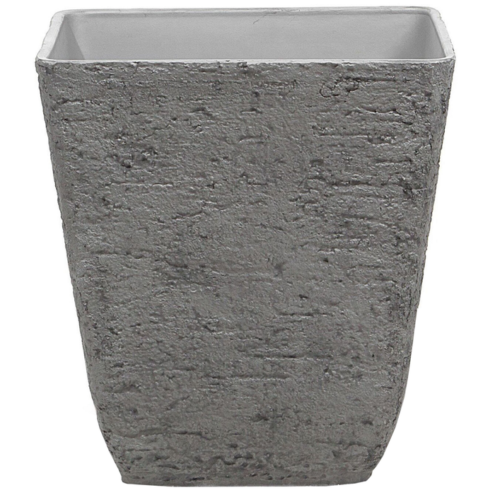 Vaso per piante in pietra grigia poliresina 49 x 49 x 53 cm per interni ed esterni quadrato