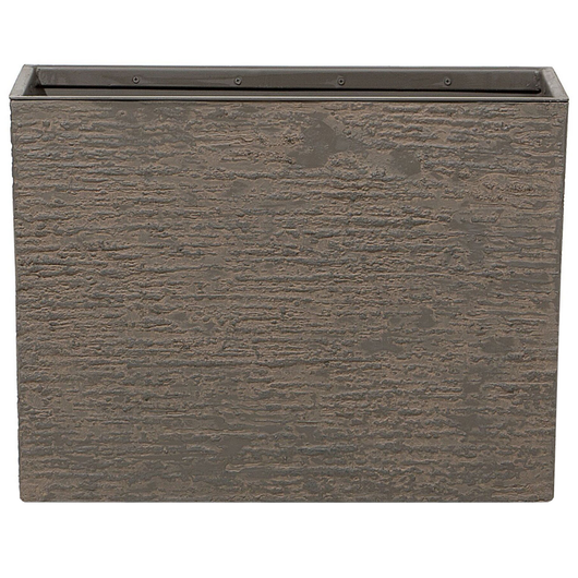 Vaso per piante in pietra marrone 45 x 60 x 25 cm Fioriera rettangolare per interni ed esterni