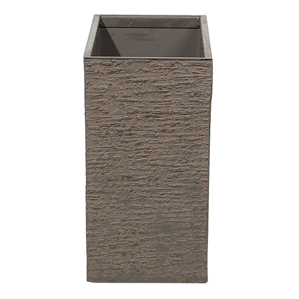 Vaso per piante in pietra marrone 45 x 60 x 25 cm Fioriera rettangolare per interni ed esterni