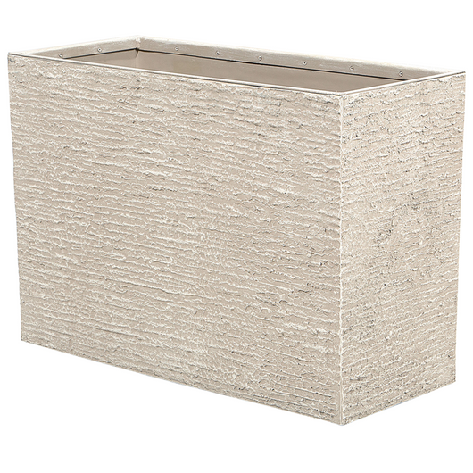 Vaso per piante in pietra beige 56 x 80 x 56 cm Fioriera rettangolare per interni ed esterni