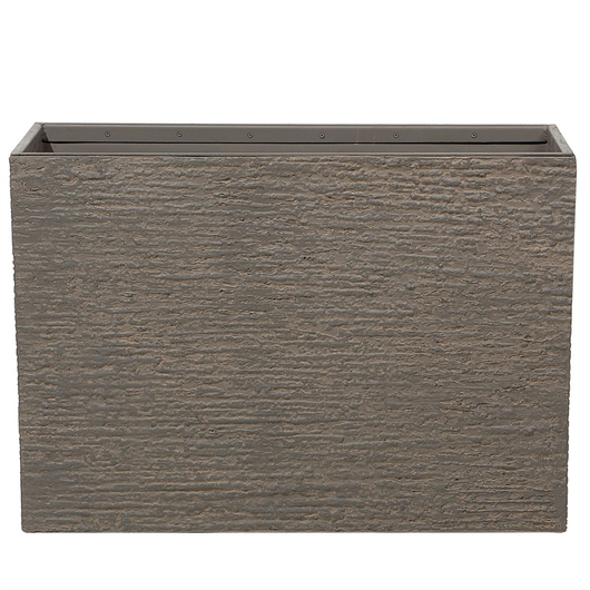 Vaso per piante in pietra marrone 56 x 80 x 56 cm Fioriera rettangolare per interni ed esterni