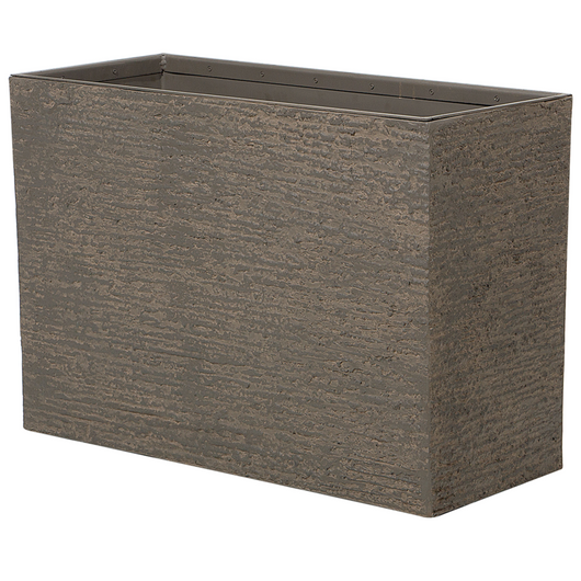 Vaso per piante in pietra marrone 56 x 80 x 56 cm Fioriera rettangolare per interni ed esterni
