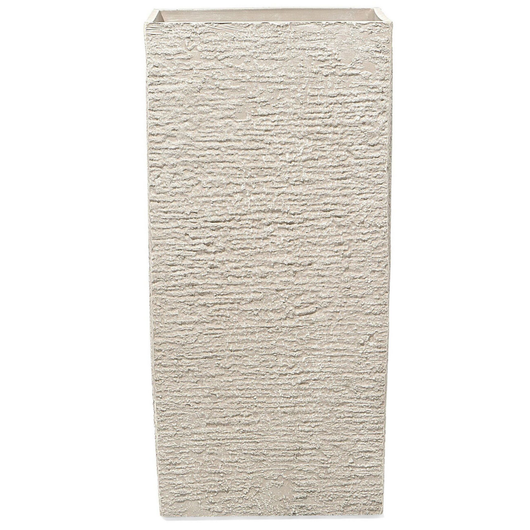 Vaso per piante alto in pietra beige 40 x 40 x 81 cm Fioriera per interni ed esterni