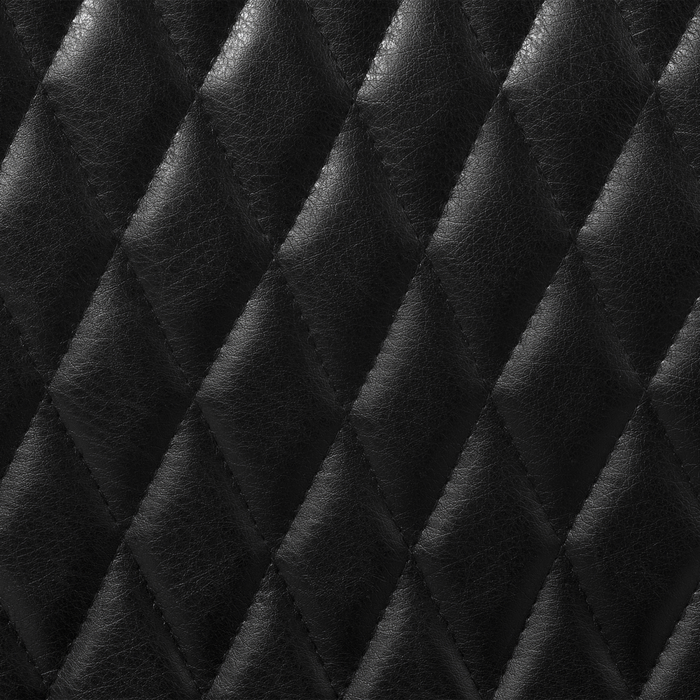 Set di 2 sedie da pranzo in ecopelle nera con schienale imbottito e imbottito design vintage senza braccioli