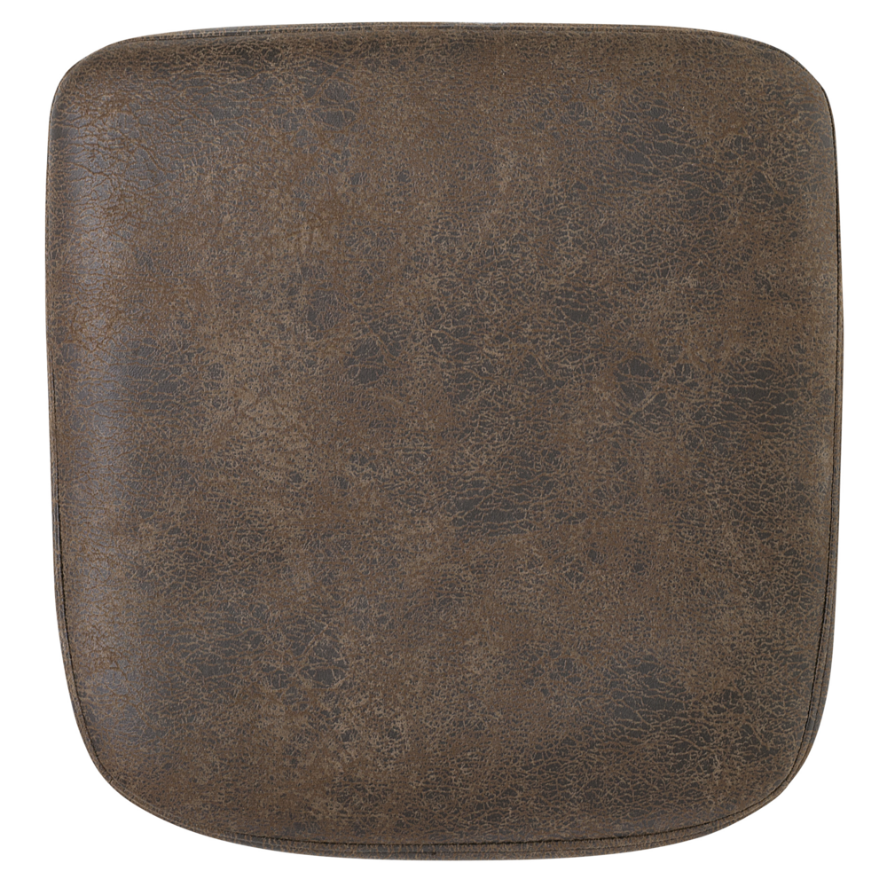 Sedia da pranzo con gambe in legno imbottite in ecopelle marrone