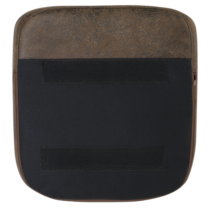 Sedia da pranzo con gambe in legno imbottite in ecopelle marrone