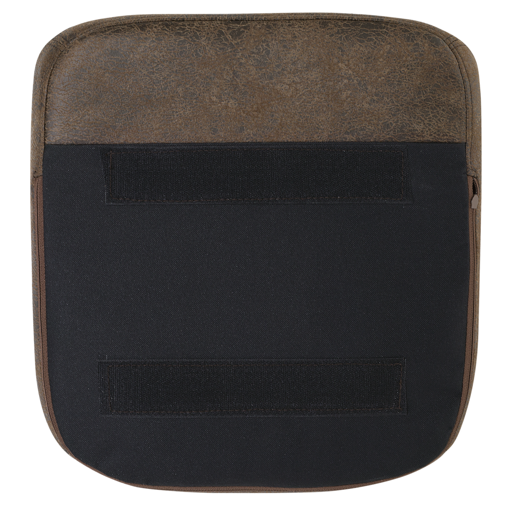 Sedia da pranzo con gambe in legno imbottite in ecopelle marrone