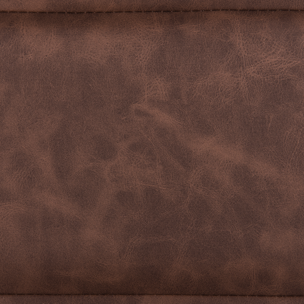 Set di 2 sedie da pranzo in ecopelle marrone imbottite a sbalzo gambe argento senza braccioli design vintage