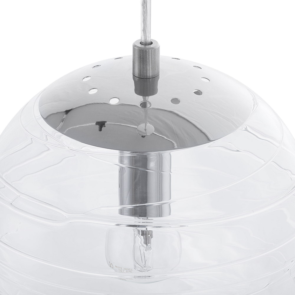 Lampada a Sospensione lampadario a Globo Moderno in Vetro Trasparente
