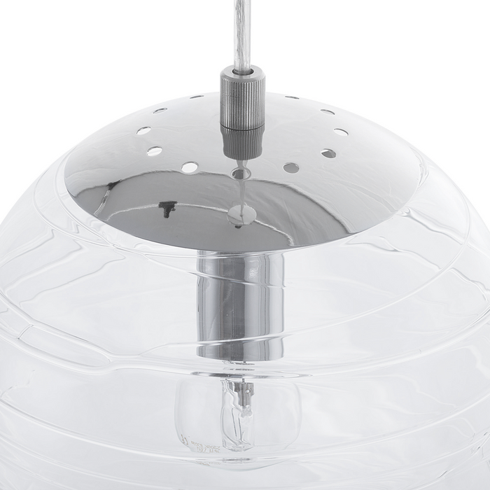 Lampada a Sospensione lampadario a Globo Moderno in Vetro Trasparente